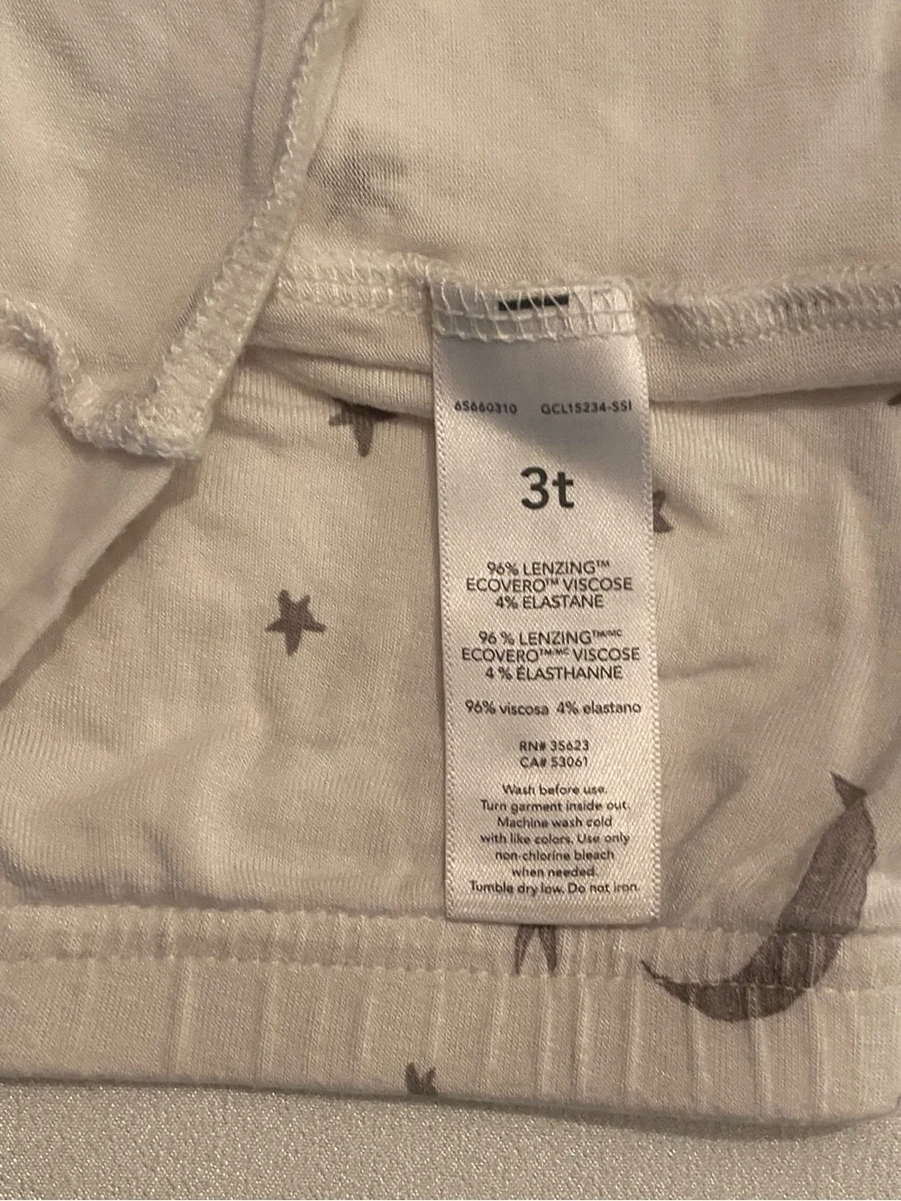 Carter's White Moon & Star Short Sleeve Pajama Set 3T Unisex, EUC